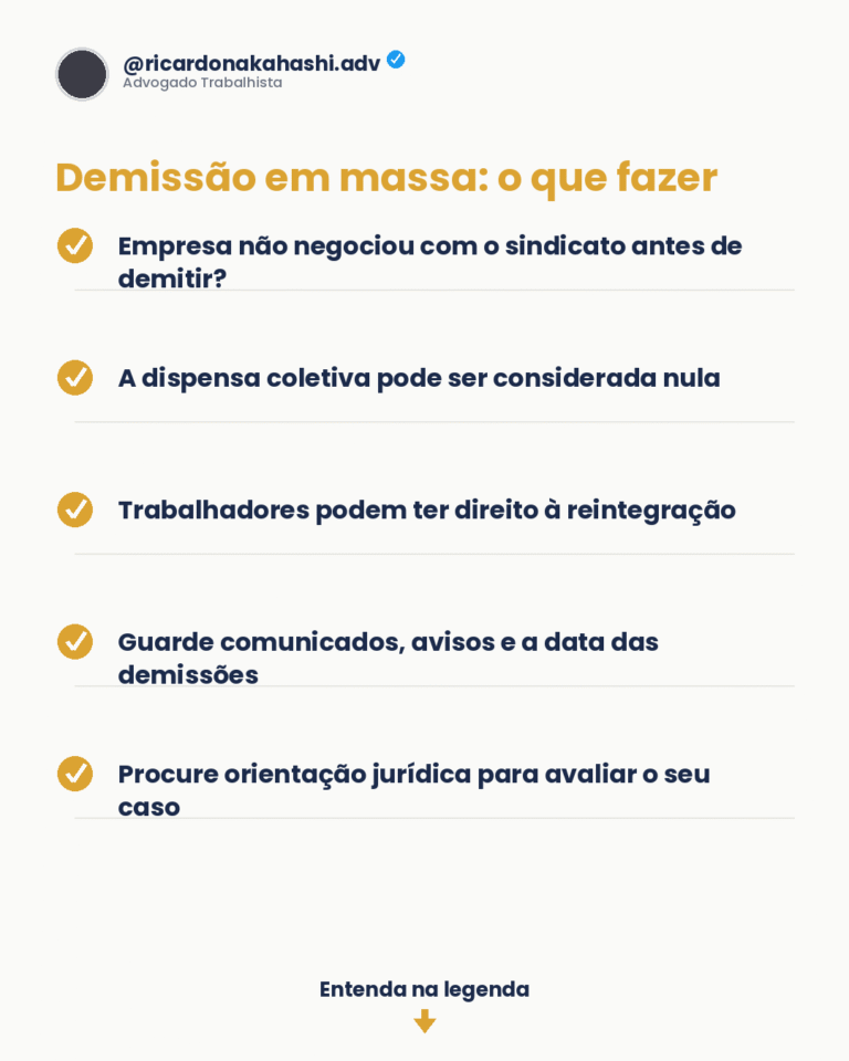 Demissão em massa sem negociação sindical pode ser considerada nula