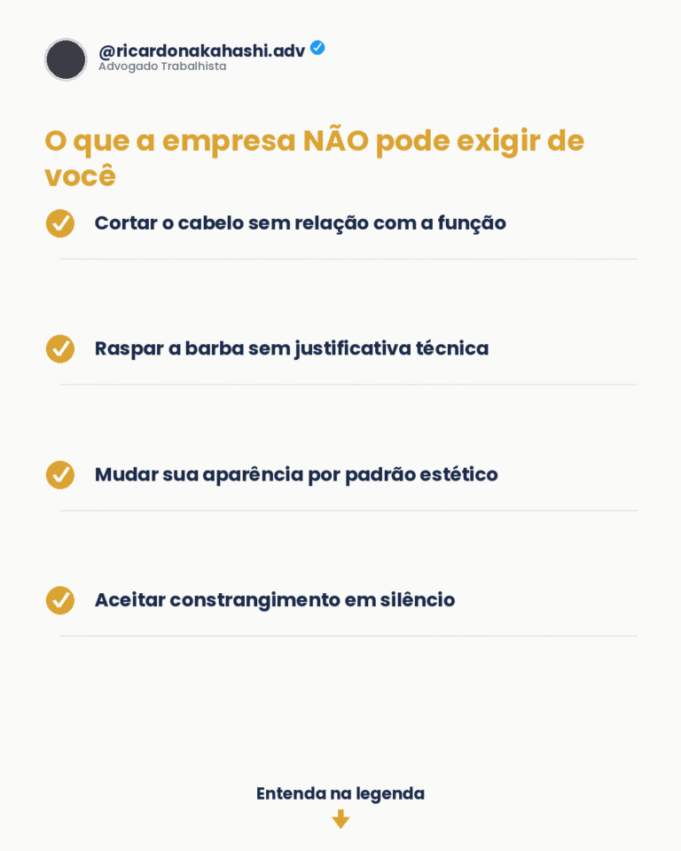 Empresa pode exigir corte de cabelo ou barba do funcionário rescisão indireta