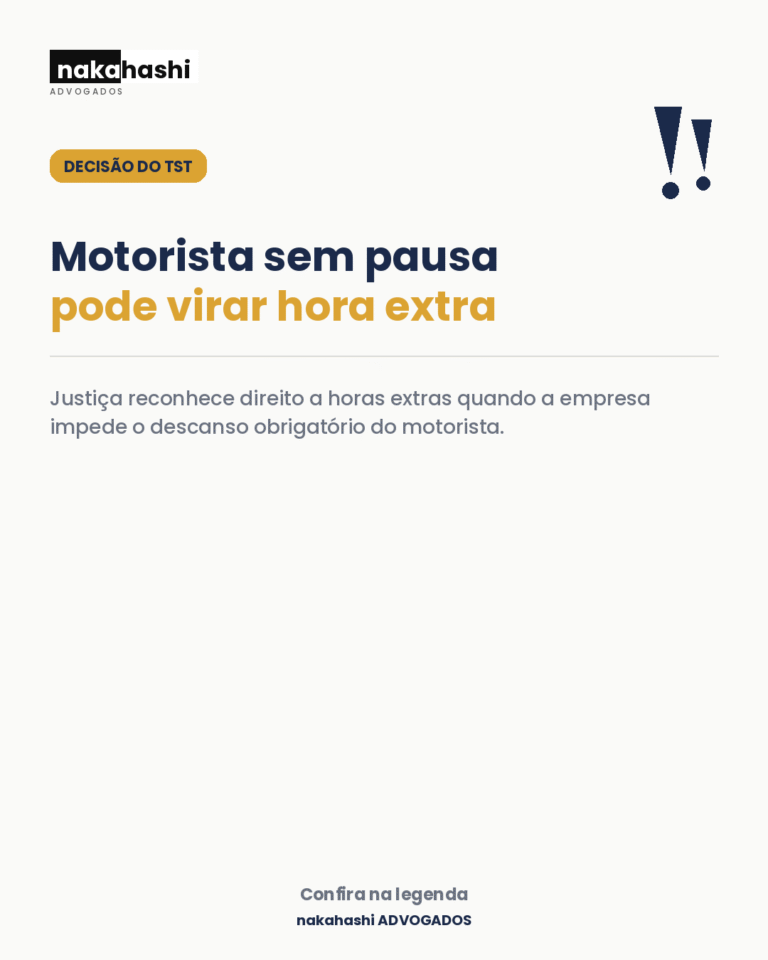 Motorista tem direito a horas extras por falta de pausa obrigatória