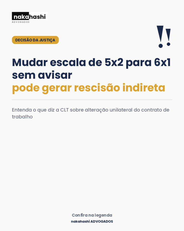 Mudança de escala de 5x2 para 6x1 sem aviso pode gerar rescisão indireta, decisão da Justiça do Trabalho