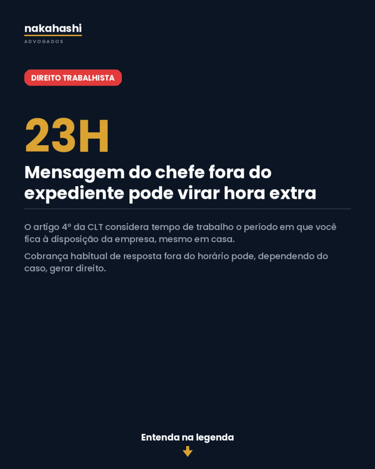 Mensagem do chefe fora do expediente pode virar hora extra