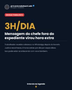 Mensagem de WhatsApp fora do expediente e hora extra