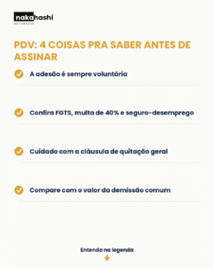 PDV Programa de Demissao Voluntaria: 4 coisas para saber antes de assinar - Nakahashi Advogados