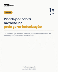 Picado por cobra no trabalho pode gerar indenização