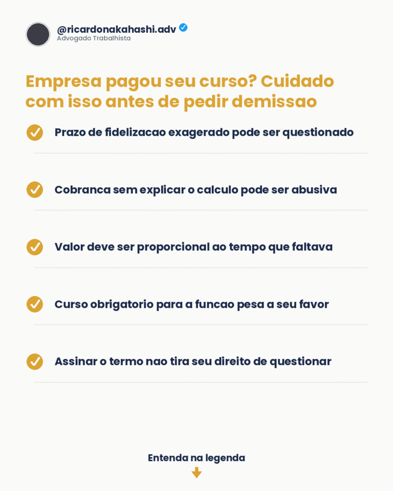 Desconto de curso na rescisão - cláusula de fidelização